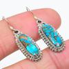 Natural Blue Copper Turquoise 925 Solid Sterling Silver Gift Earring 1.50" B9z08