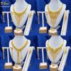 Elegant Arabic Wedding Tassel Necklace Set - 24K Gold-Plated Jewelry, Four-Piece Collection