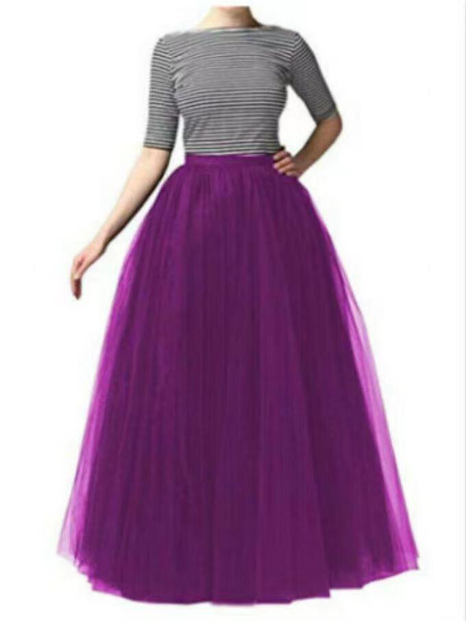 European & American Multi-Color 1-Meter Five-Layer Tulle Puffy Skirt – Adult Mid-Length
