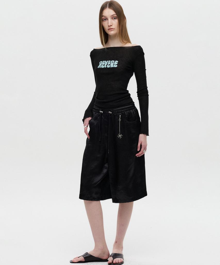 Diaeneseualumeon Satin Bermuda Shorts Black