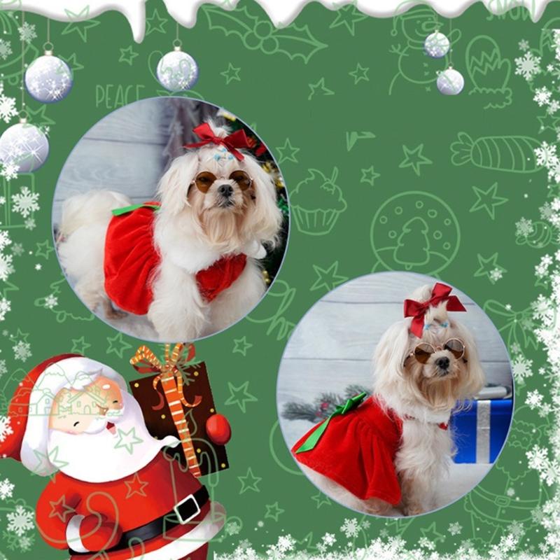 Fashion Dog Clothes Red Dresses Winter Clothes Cute Cats Christmas Photo Props