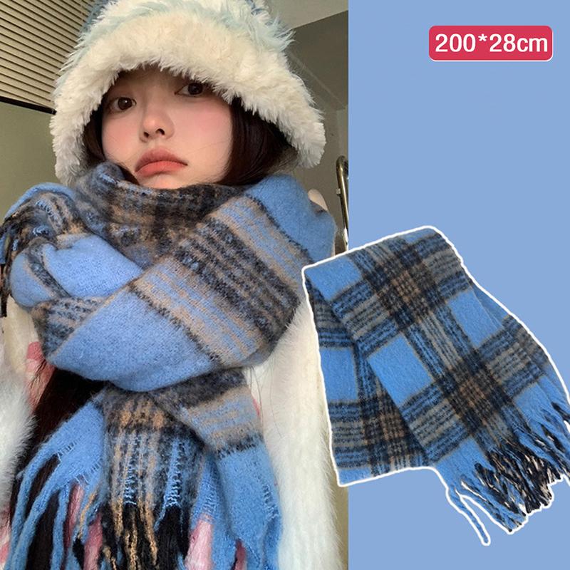 Soft Winter Cashmere Scarf Multi-Style Warm Long Tassel Scarves Mohair Thickened Wrap Shawls For Women Girls