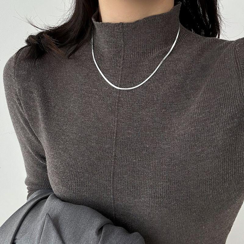 

Fashion Silver Normcore Snake Bones Chain Hip-Hop Fashion Cold Wind Simple Personality Titanium Steel Necklace Women s Pigment Chain 2mm One Piece