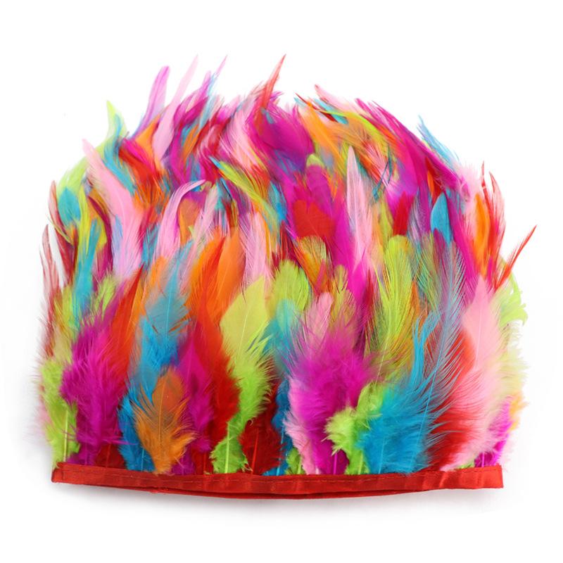 Feather Cloth Strip 10-15Cm Stage Performance Clothing Accessories Rooster Hair Cloth Edge Feather Strip
