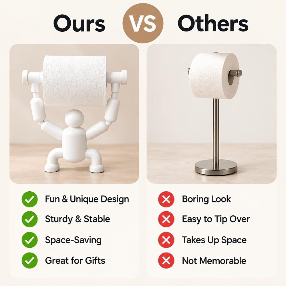 Detachable Weightlifter Toilet Roll Holder Multi-functional Storage Rack Home Decoration