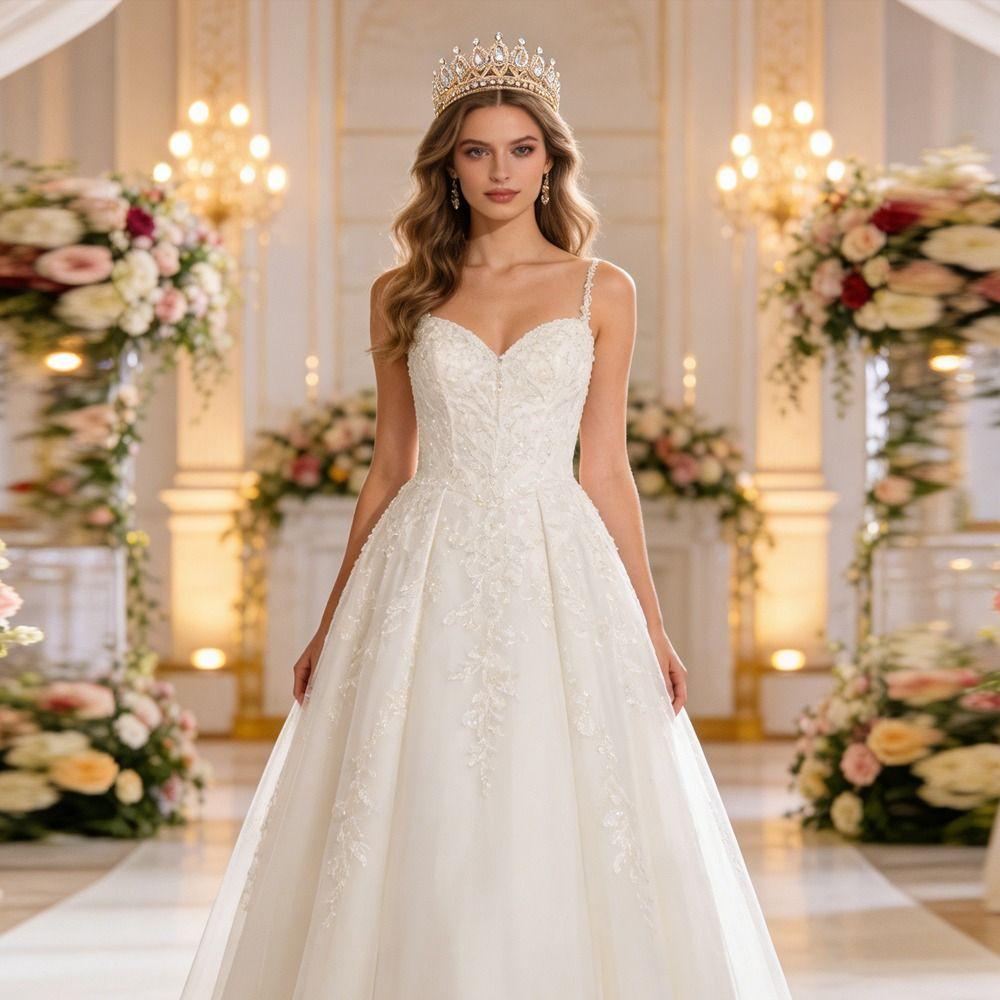 Luxury Elegant Crystal Bridal Tiara Metal Wedding Hair Tiara Princess Crown  Birthday Celebration