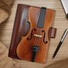 Vintage Violin Faux Leather Notebook Retro Journal with Musical Note Design Musical Gift for Musicians Collectors