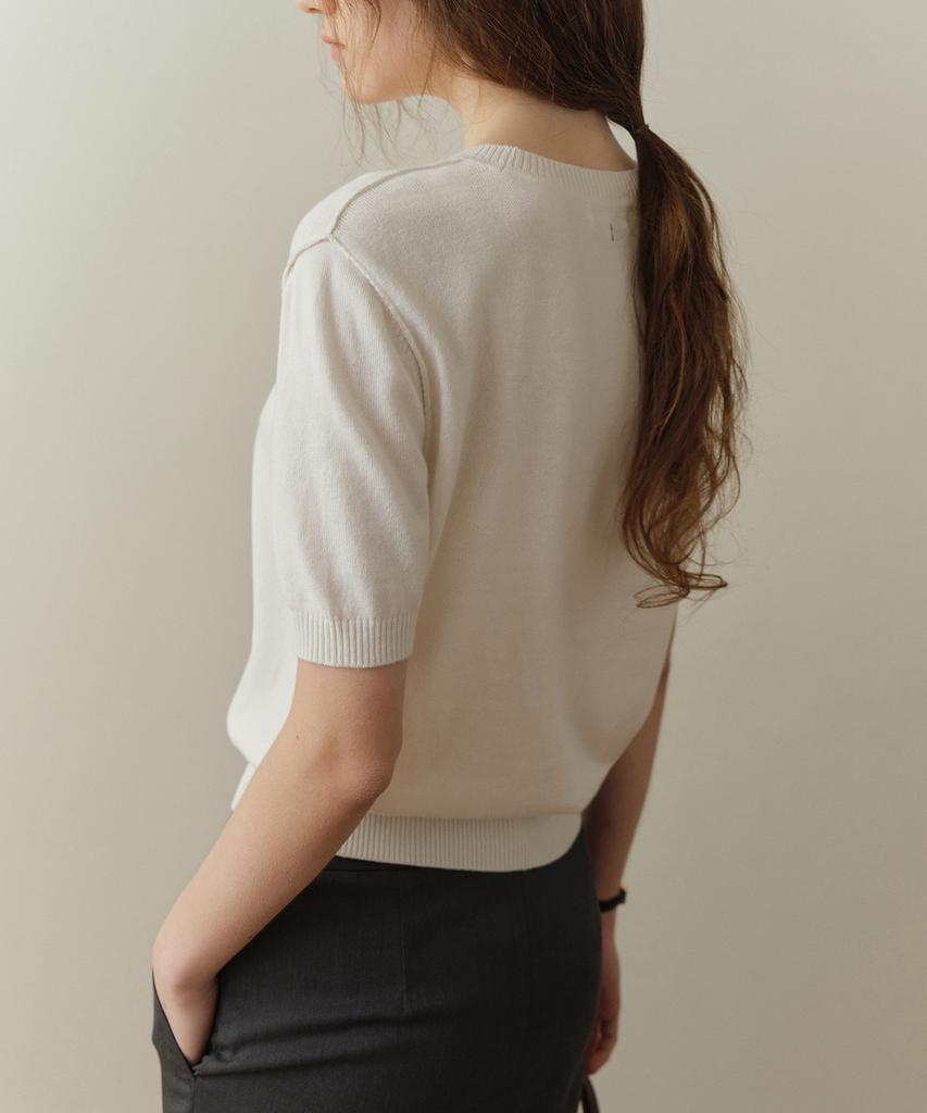 Poyueoaijeuonli Bay Layered Half Knit Set (Ivory)