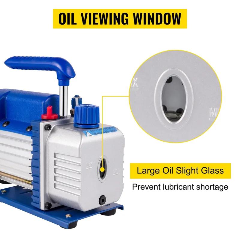 Vacuum Pump with Gauges AC Refrigerant HVAC Refrigeration Vacuum Packing Air Condition Automobile Maintenance 1.8-4.8CFM