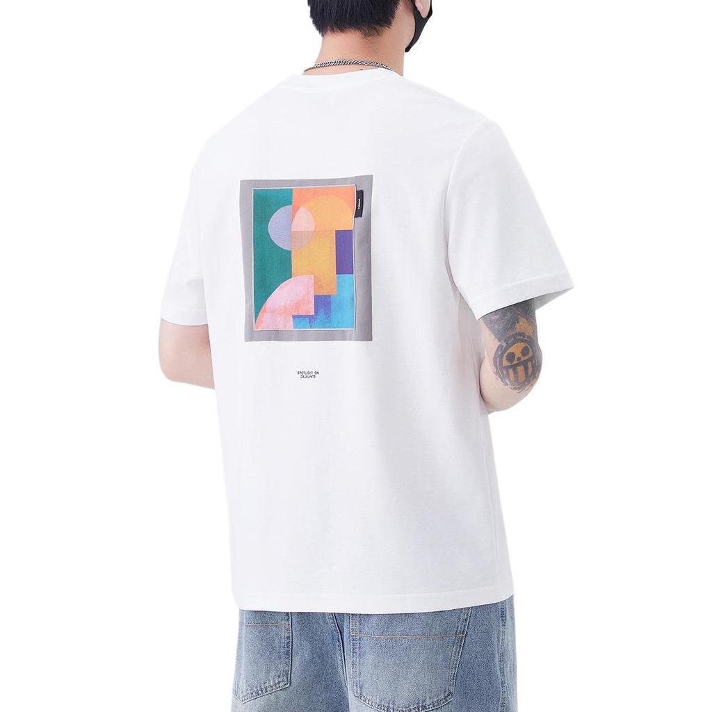 New American Casual Printed Short-sleeved Retro Loose T-shirt for Men's Summer Couple Top T-shirt