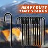 12pcs 30cm Rebar Stakes Heavy-Duty J Trampoline Ground Stakes Metal Landscape Spikes Ground Anchors Plant Support Garden Stakes
