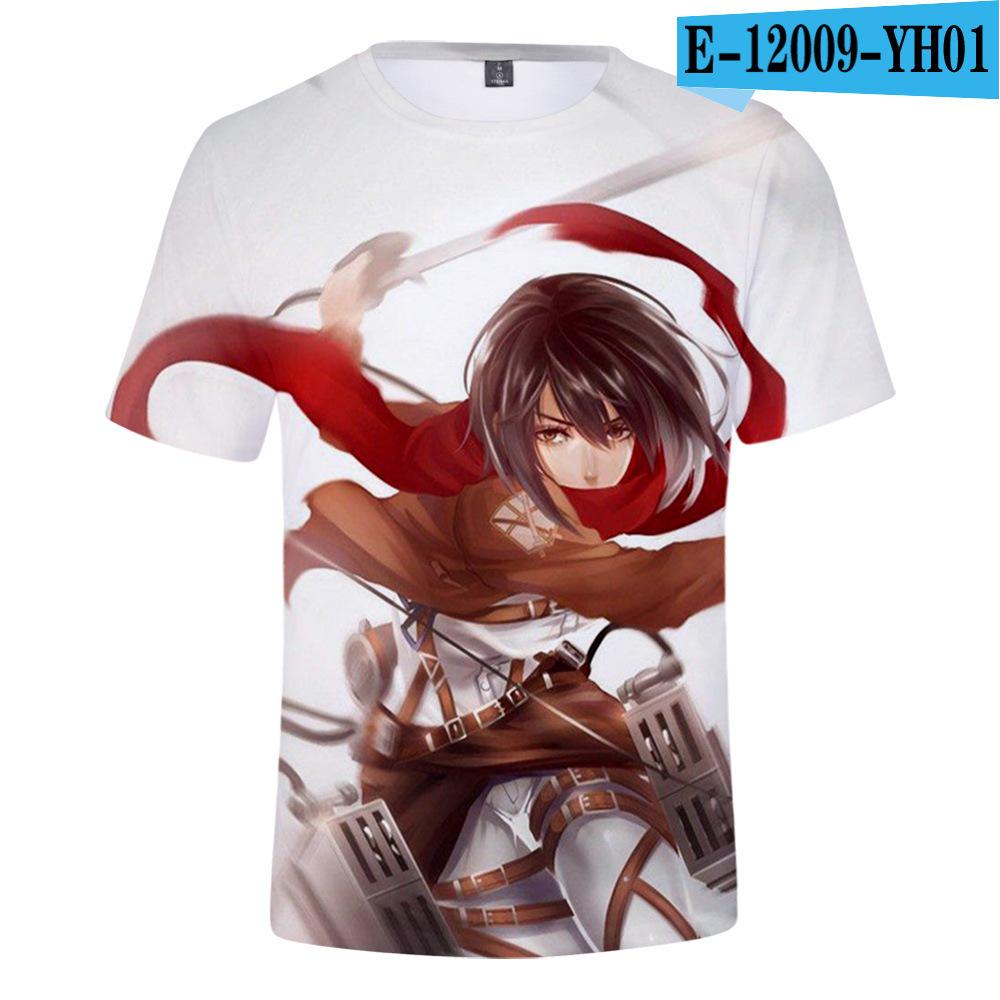 Pánské 3D barevně potištěné tričko s krátkým rukávem se streetovou módou Around The Giant In Summer Anime Attack T-Shirts