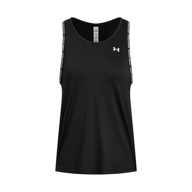 Under Armour Knockout Tech Sleeveless Tank Top Women Tops Black White 1389851-001