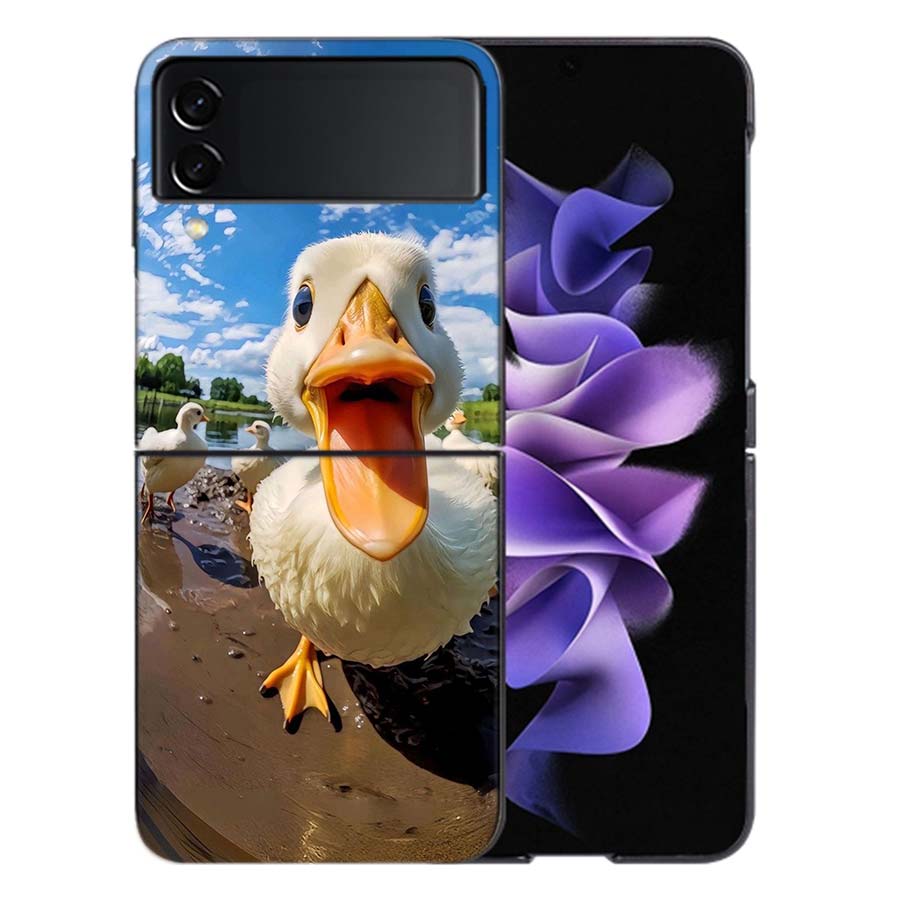 Yellow Duck Phone Case For Samsung Z Flip 6 7 5G Galaxy Z Flip 5 4 3 5G Cases Shockproof Hard Cover TPU