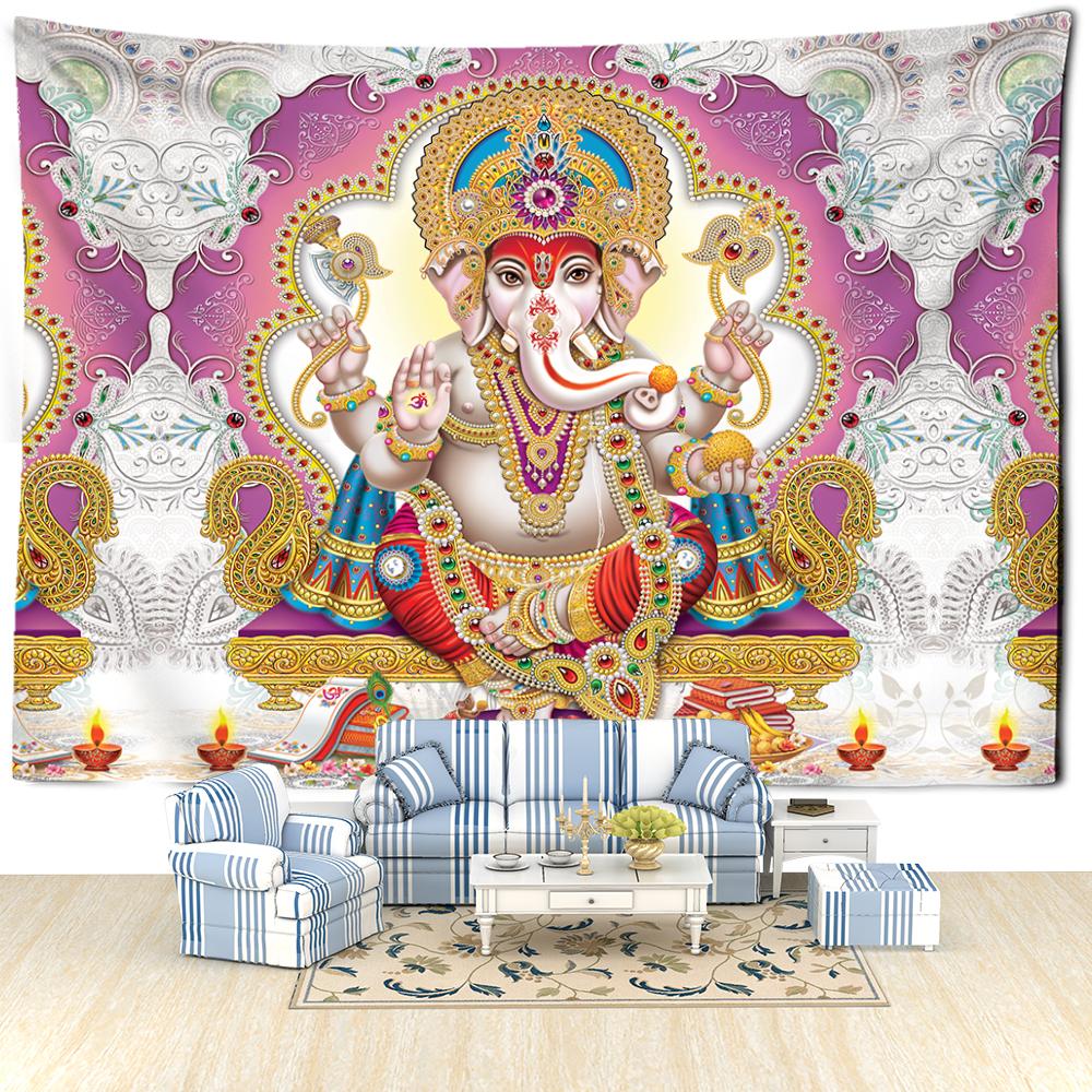 

Мультяшный слон гобелен настенный гобелен абстрактное искусство колдовство таинственный хиппи тапиц спальня гостиная домашний декор 95x73CM