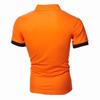 Herren-Poloshirt, lässig, einfarbig, Revers, Baumwollmischung, kurzärmelig, Business