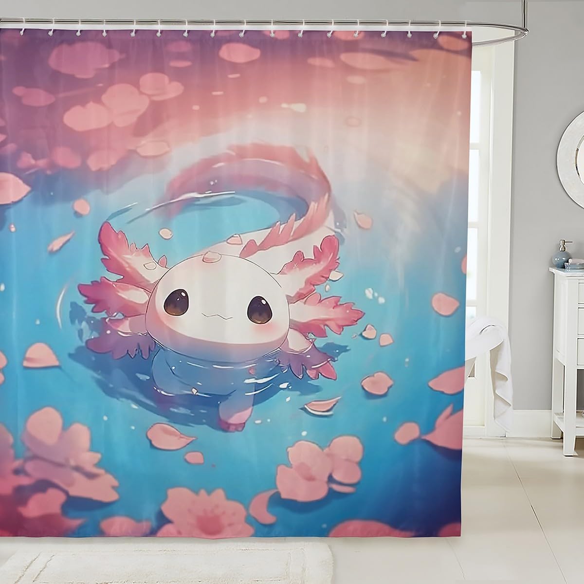 

Japanese Style Shower Curtain Funny Cat Fabric Shower Curtain For Kids Boys Girls Ukiyo-E Theme Bathroom Waterproof Accessories W60H190(CM)-1 Pcs