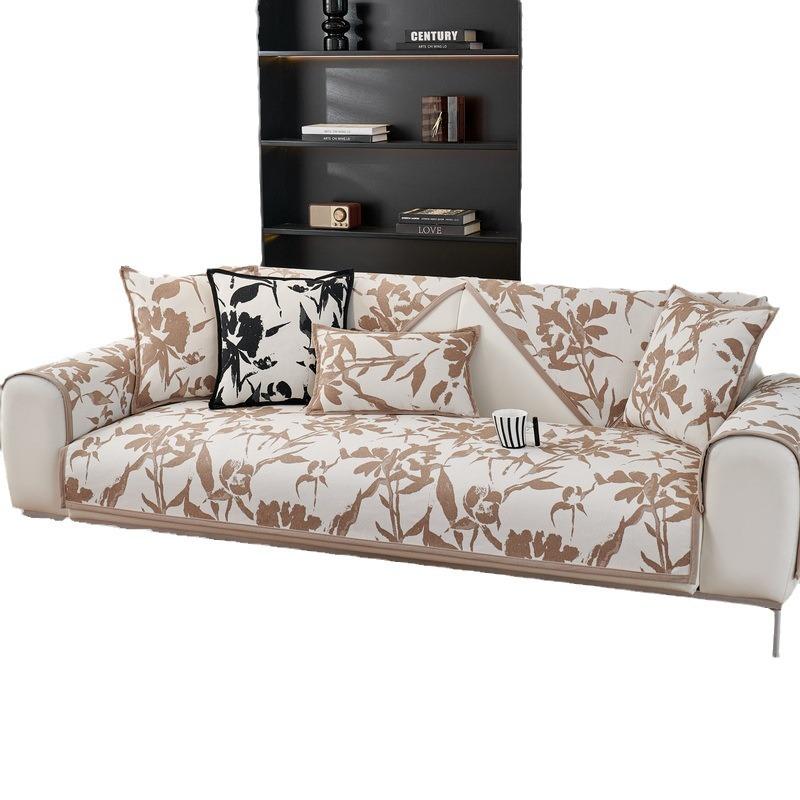 Cojín de Sofá de Cuero de Alta Calidad Cojín Simple Negro Moderno Lujoso Funda de Sofá Cubre Sofá Cubierta de Respaldo Tela Antideslizante