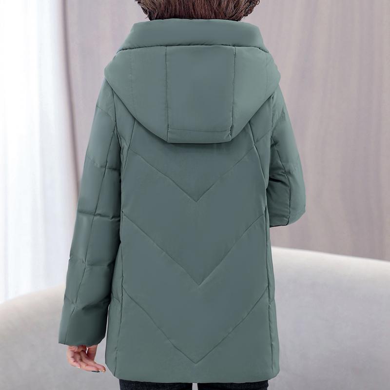 Middle Age Women's Down Coats Winter Vintage Parkas Hooded Plus Size Elegant Loose Thick Warm Down Jackets Woman Outerwears