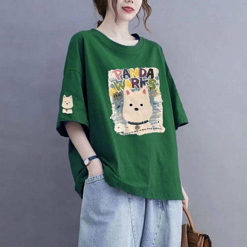 2026 Korean Version Ins Trend 150kg Summer New Plus-Size Short-Sleeve Women's Pure Cotton Loose T-Shirt Slimming Top