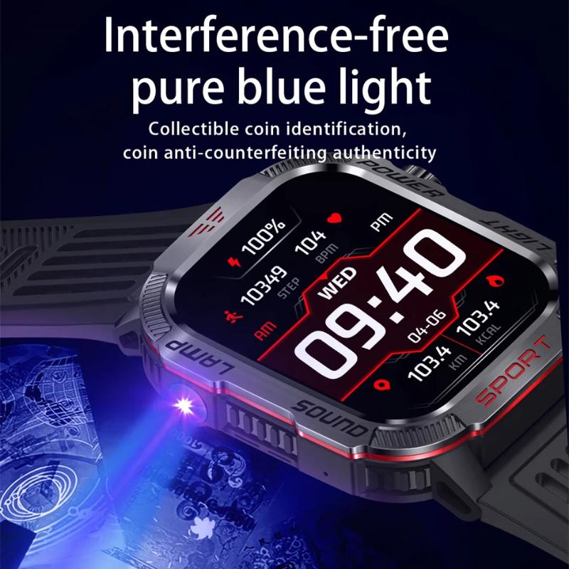 2025 Neue Militär-GPS-Smartwatch Herren Taschenlampe Kompass Wasserdicht Outdoor-Sport-Tracker Bluetooth-Anruf Smartwatch