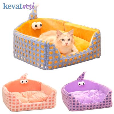 Letto per gatti caldo invernale, morbido peluche, nido per gatti, carino letto per gatti, divano per gatti rimovibile, spesso, letto per dormire per gatti, forniture per animali domestici
