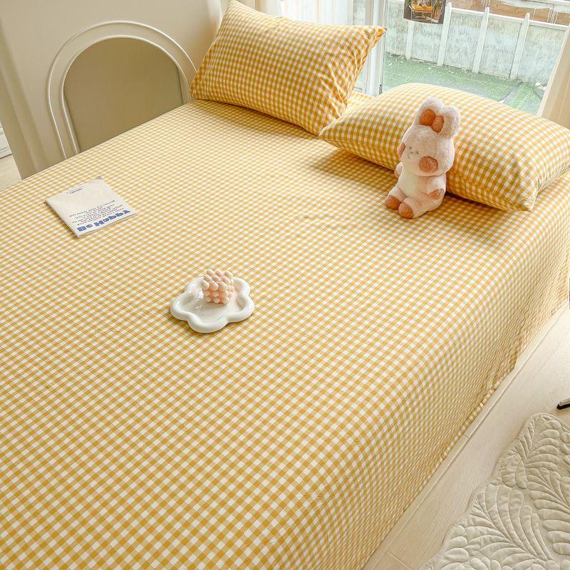 Ins Striped & Plaid Bed Sheet, Minimalist Bedding for Single Double Student Dorm and Home Use