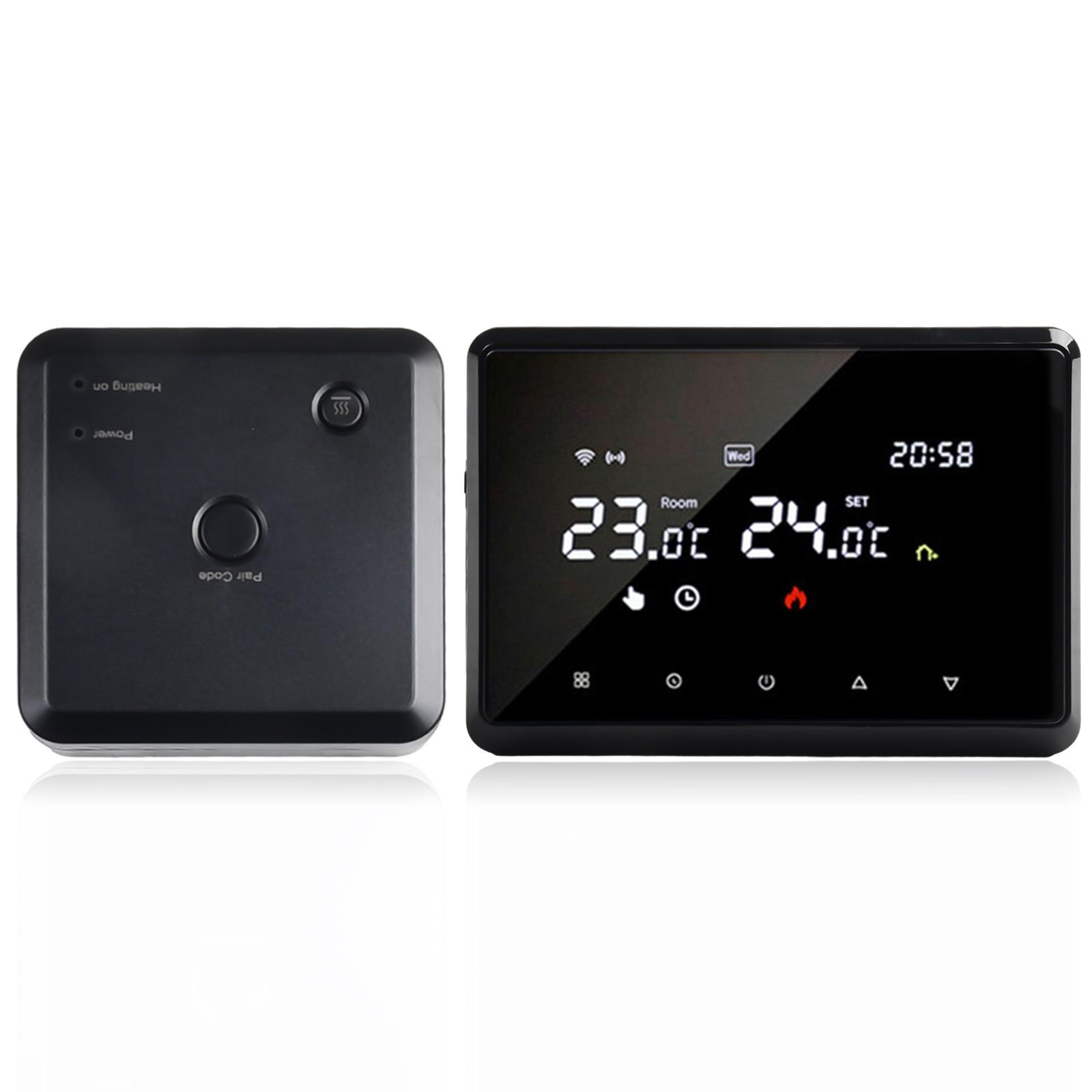 

Совместим с беспроводным умным термостатом TUYA WIFI для настенных котлов/водяного подогрева пола чёрный