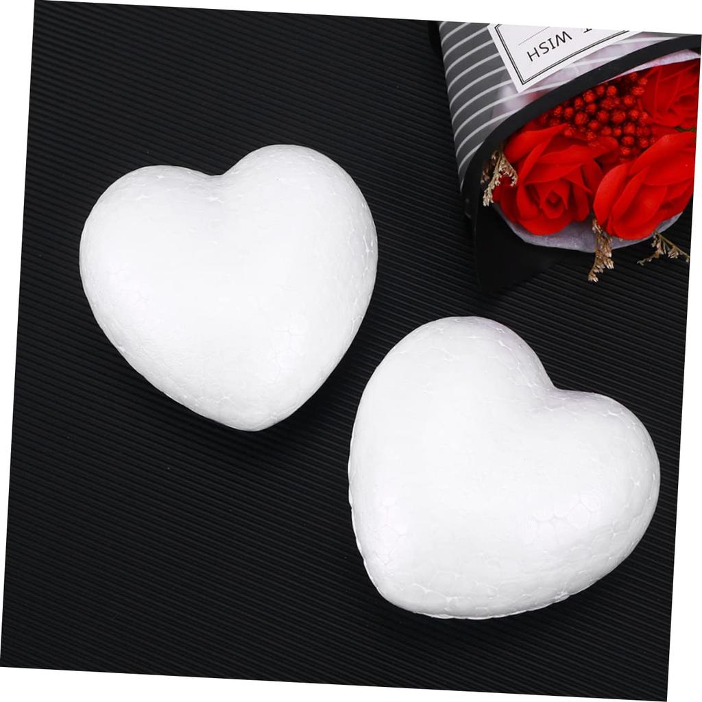 NUOLUX 10 Pieces Foam Balls for Weddings, Mini Egg Foam Balls, Rose Heart Foam Balls, Foam Eggs, White Heart Foam Balls, for Weddings