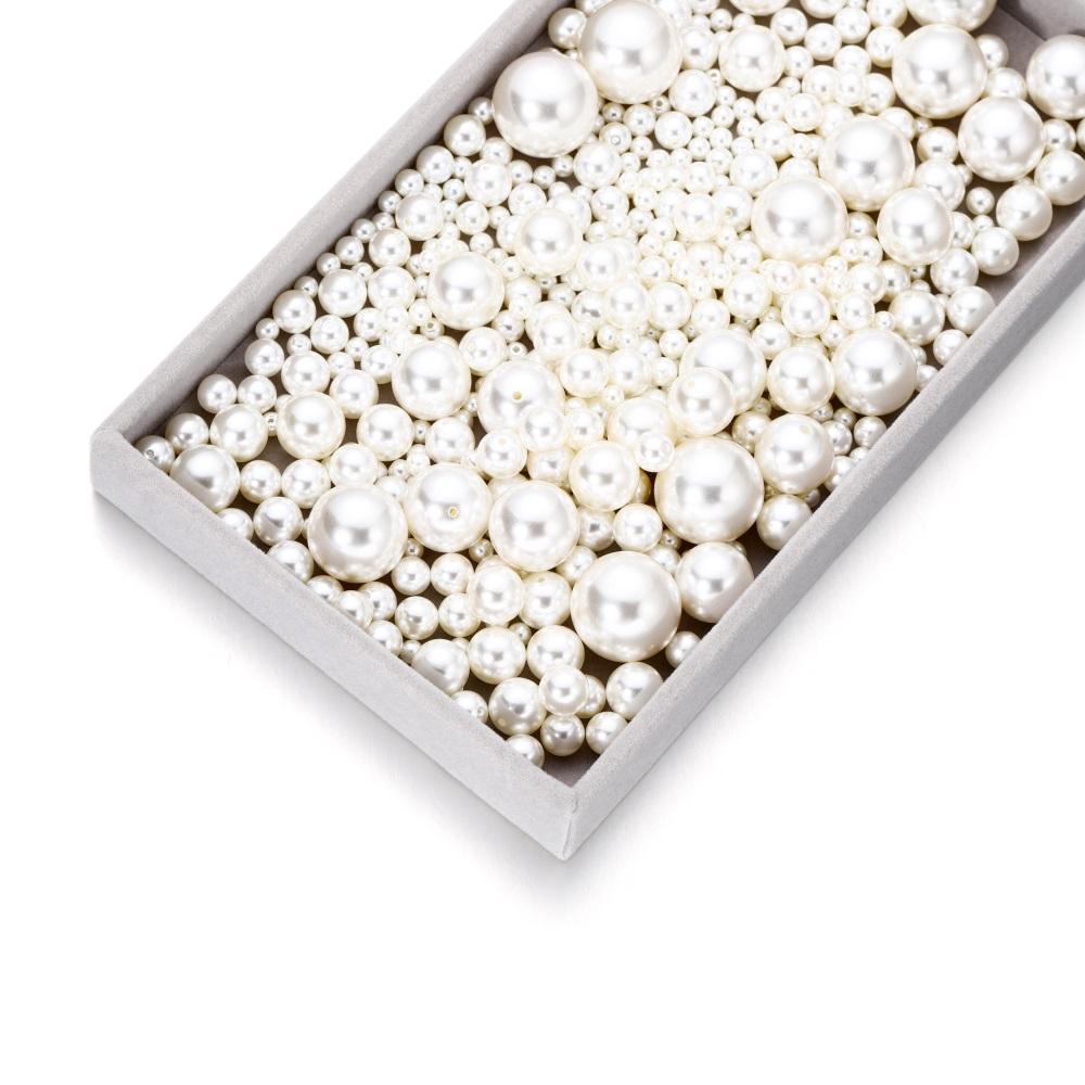 10-300Pcs 4-30mm White ABS Imitation Pearl Half Hole High-gloss Beads for DIY Necklace Earrings Pendants Jewelry Making Supplies
