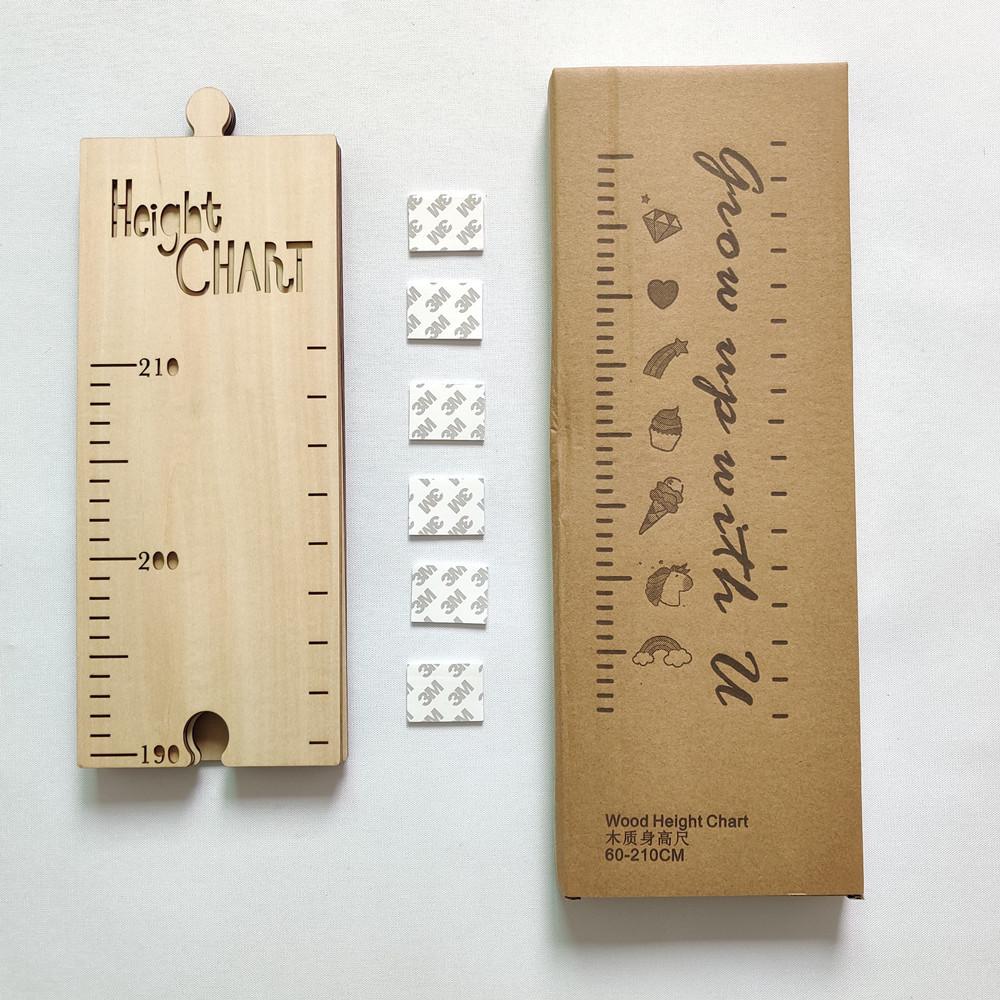 Leisure Style Splicing Wooden Board Height Ruler Children's Room Solid Wood Height Board Wall Sticker Baby Growth Record Ruler