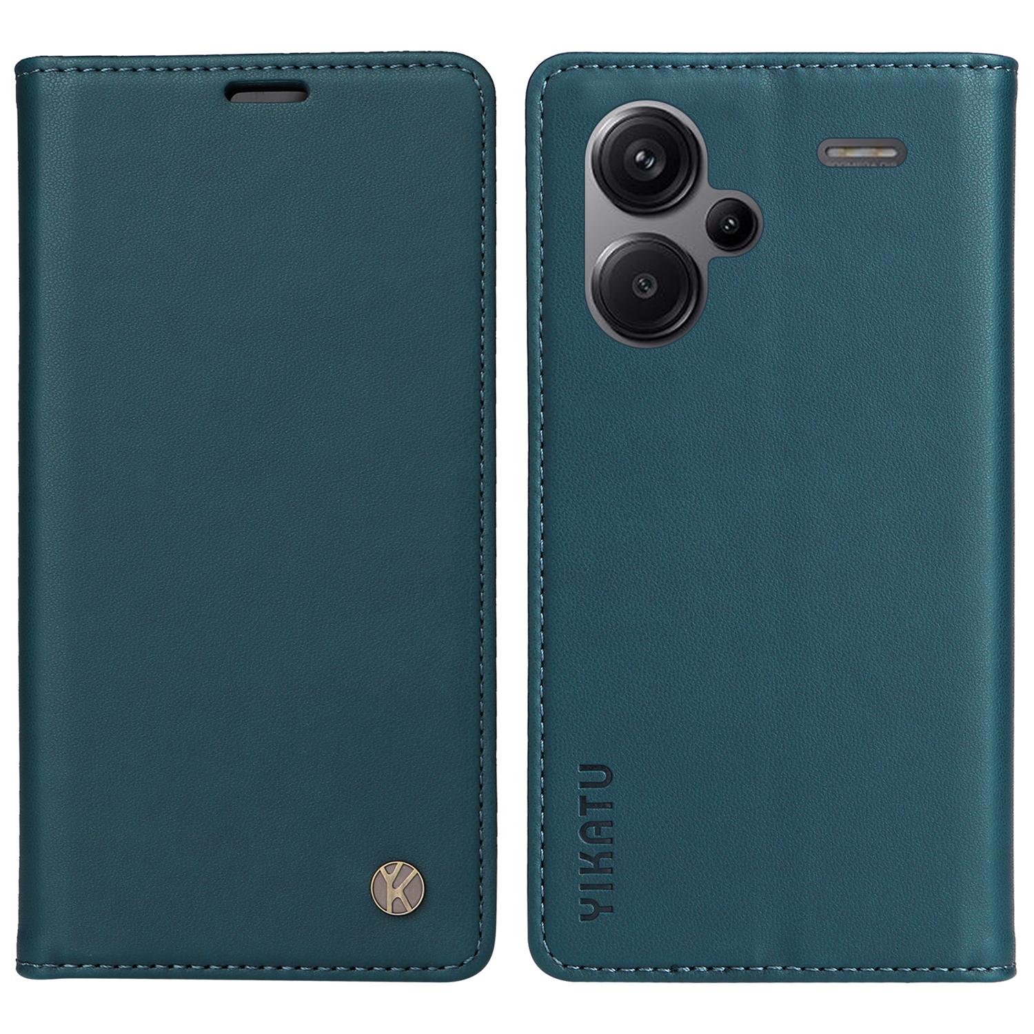 

YIKATU YK-001 For Xiaomi Redmi Note 13 Pro+ 5G Case Magnetic Closing Leather Phone Cover Green