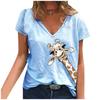 Women Summer Tops Loose Giraffe Soft Causal Short Sleeve T-shirt Top Blouse