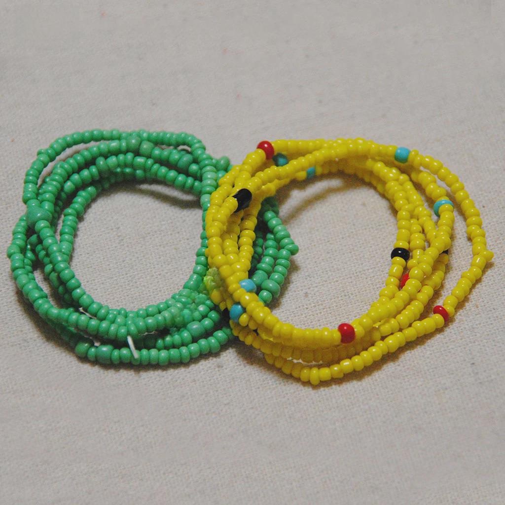 

Разноцветная двухслойная цепочка на талию из бисера ручной работы для женщин