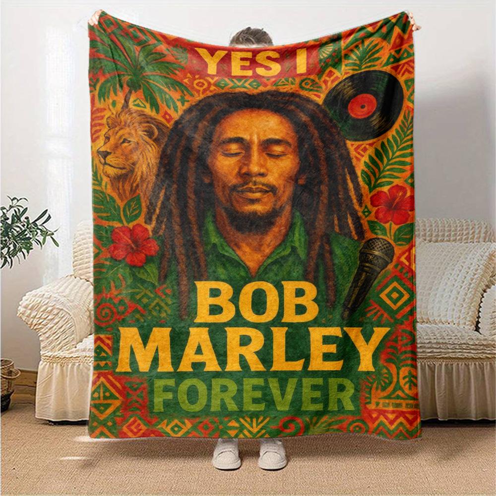 Bob Marley Blanket Comfortable Great for Picnics Office Chair Bedding for All Seasons Digital Print Perfect Gift for Relatives and Friends