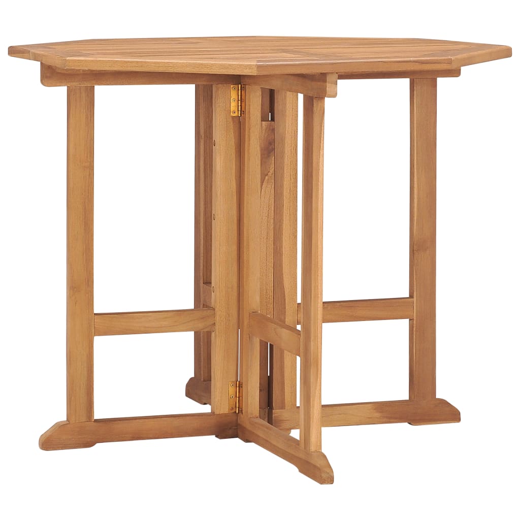 Folding Garden Dining Table 90 x 90 x 75 cm Solid Teak Wood