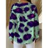 Long-sleeved Top Featuring a Color-blocked, Leopard-print Art Design All Over Made with High-quality Fabric and Washable