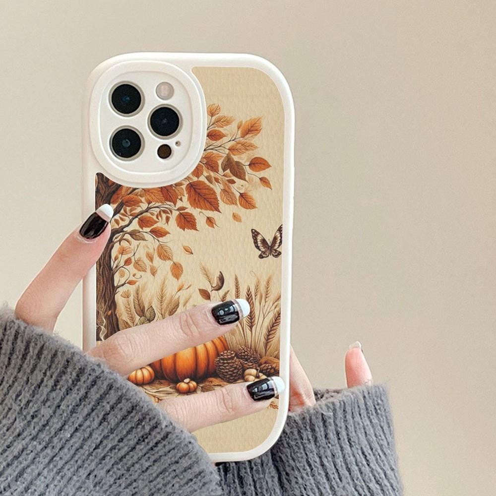 

Pumpkin Happy Fall Autumn Phone Case Hard Leather For IPhone 16 15 14 13 12 Mini 11 14 Pro Max Xs X Xr 7 8 Plus Fundas iphone 12