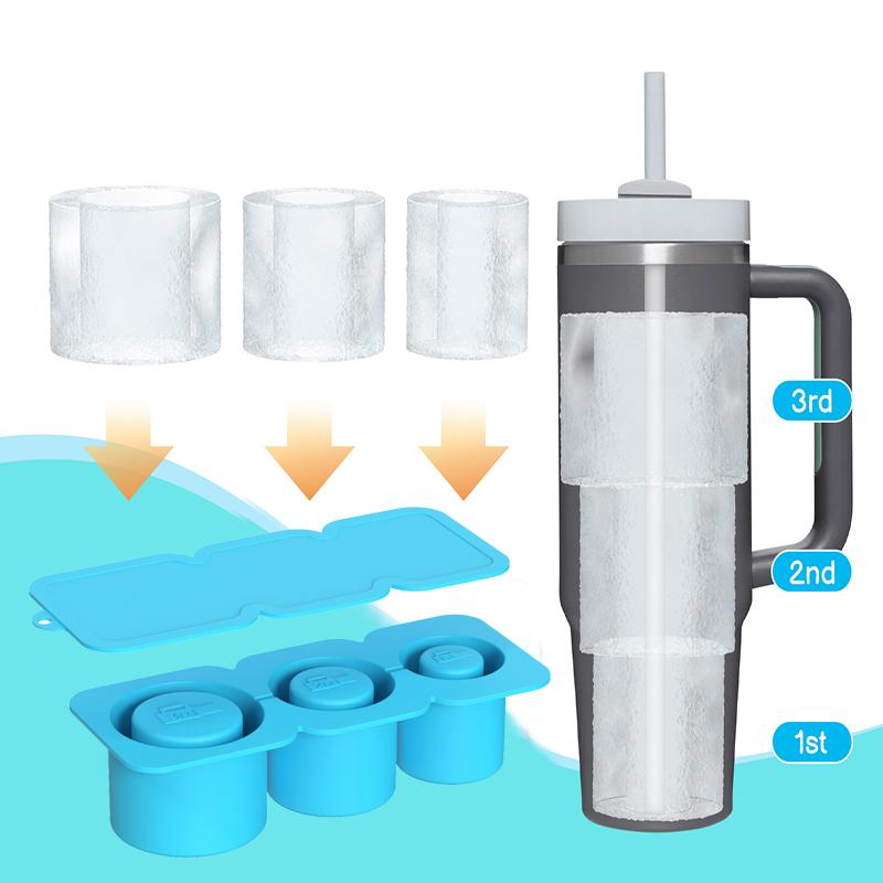 40oz Stainless Steel Car Mug Handle Straw Double Wall Thermal Iced Travel Cup Vacuum Insulated Coffee Cup With Ice Mold