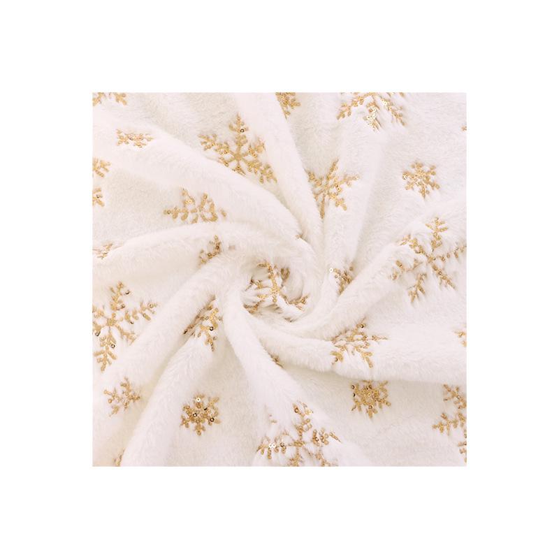 Velvet Iridescent Sequin Embroidered Snowflake Tree Skirt