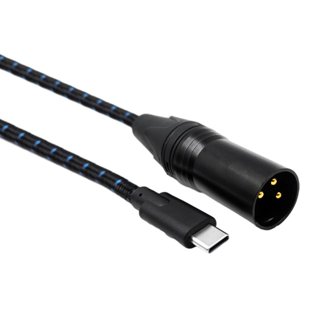 Type C to XLR Cable Nylon Braided Cord Reliable Connections Cord Exceptional Sound Suitable for Smartphones & Tablet