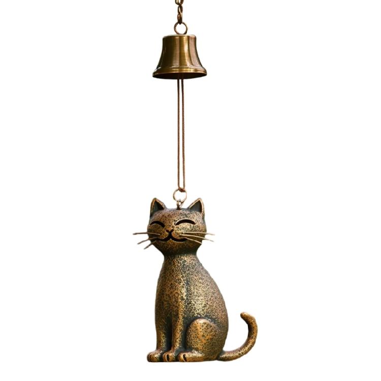 Automotive Rearview Mirror Decoration Elegant Cats Shaped Wind Chimes Ornament with Soft Chimes Sound for Home and Garden