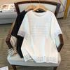 Plus Size Women's Loose Short Sleeve T-Shirt, Bust 150/160, 200-350 Jin, Mid-Length, Round Neck - Style 9138