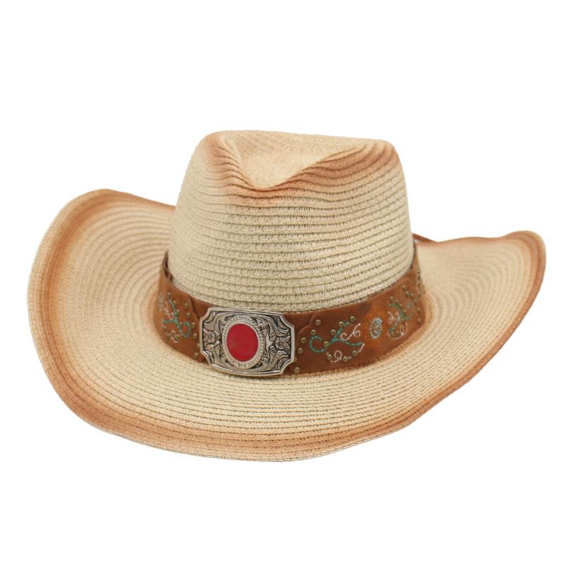 Summer Outdoor Uv Protection Big Eaves Shade Men'S Hat Shade Western Cowboy Jazz Hat