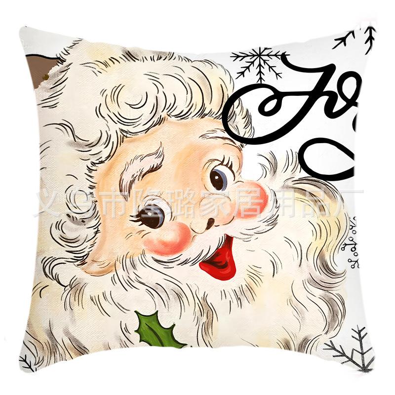 New Christmas Pillow Cover Home Pillow Cushion Sofa Cushion Linen Printed Sofa Cushion Cover