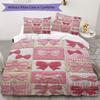 Gorgeous Bow Pattern Bedding Uilt Set Uilt Cover Pillowcase Home Decoration Birthday Gift (1 * Duvet Cover + 2 * Pillowcase  Without Core)112