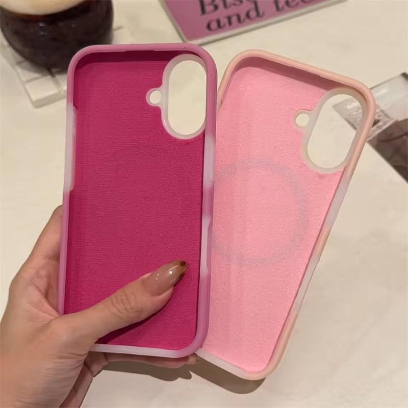 Płynny Silikon Cukierkowy Żel do Magnetycznego Etui Magsafe na iPhone 11 12 13 14 15 16 Pro Max Pogrubiona Wstrząsoodporna Pokrywa z Bumperem