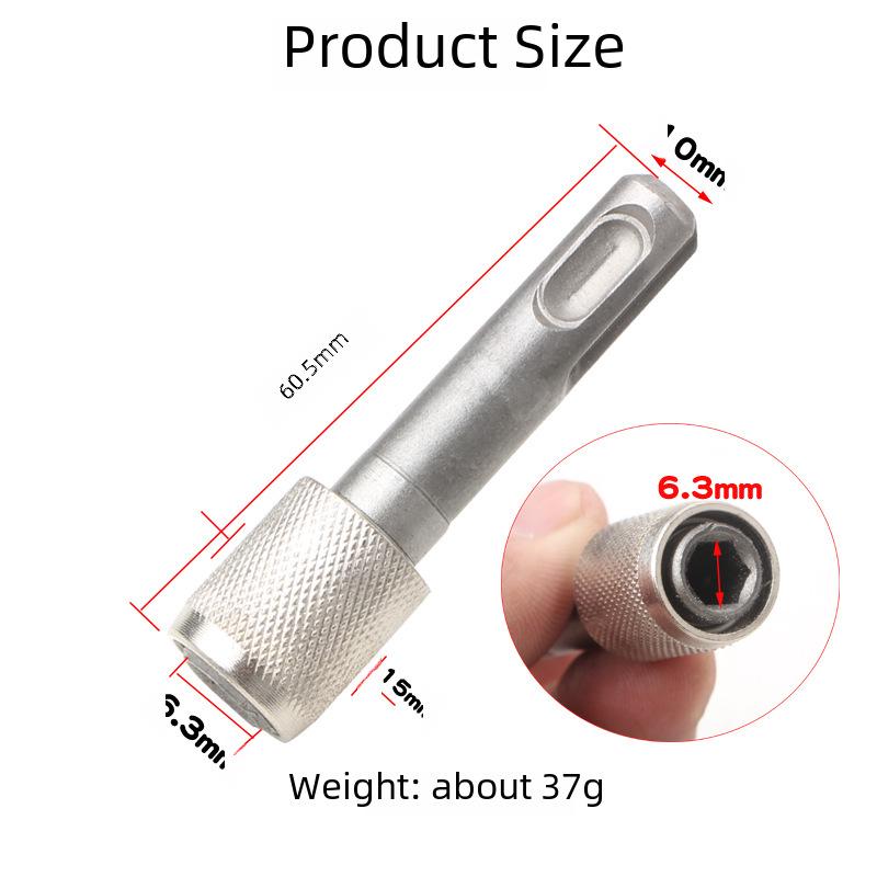 Electric Hammer Adapter: Round To Hex Handle Converter for Impact Drills.