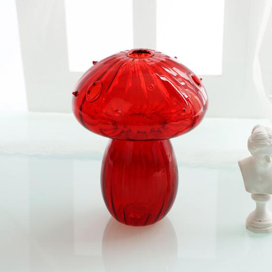 Vaso per fiori a forma di fungo, adorabile, in vetro trasparente, stazione di propagazione delle piante unica per la decorazione della casa.