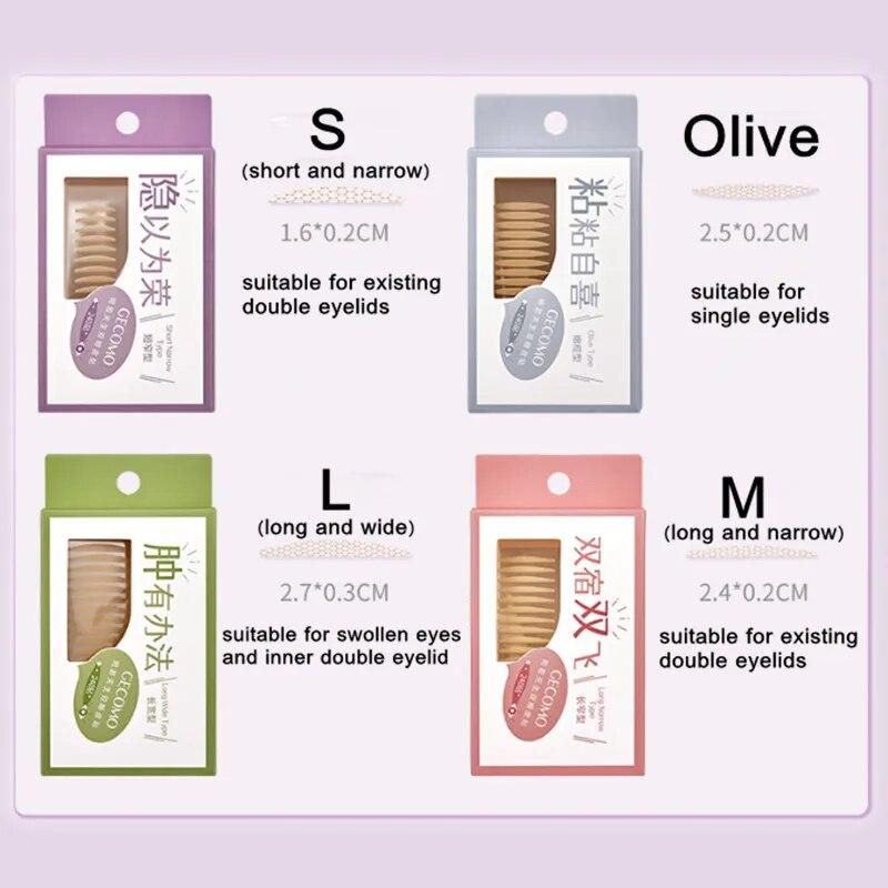 240PCS Invisible Double Eyelid Tape Sticker Long Lasting Double-Fold Self-Adhesive Lace Paste Clear Beige Big Eye Tools